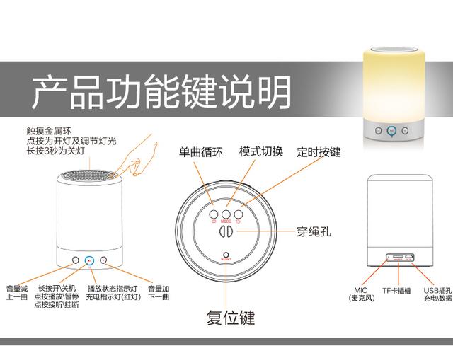 寶安藍牙音箱廠家淺析七彩燈藍牙音箱小夜燈